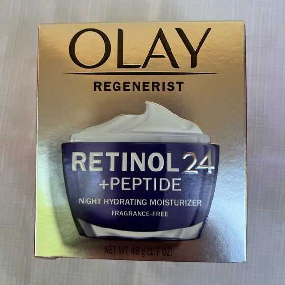 OLay Regenerist Retinol 24 +peptide Night Hydrating Moisturizer, size 1.7 Oz. - Picture 1 of 5